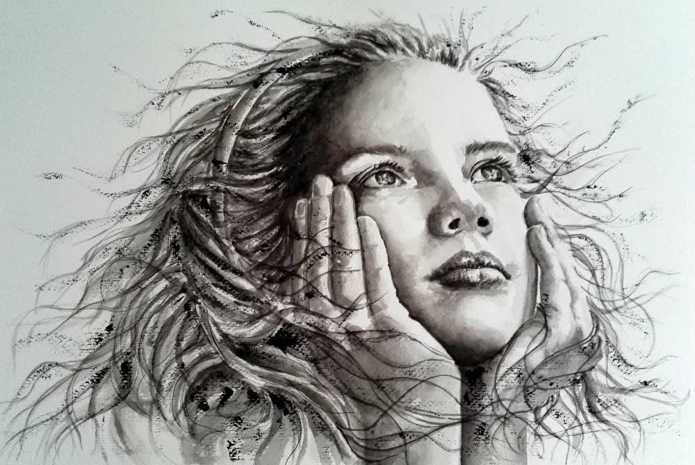 Acquarello e acrilico su carta, 31 cm x 46 cm
