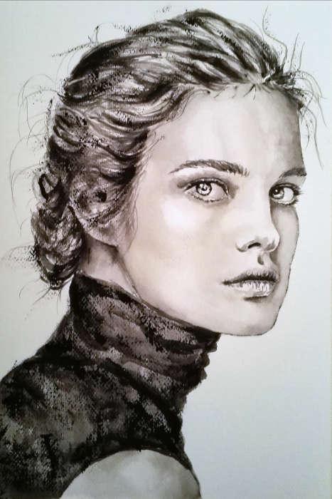 Watercolour and acrylic on paper, 31 cm x 46 cm