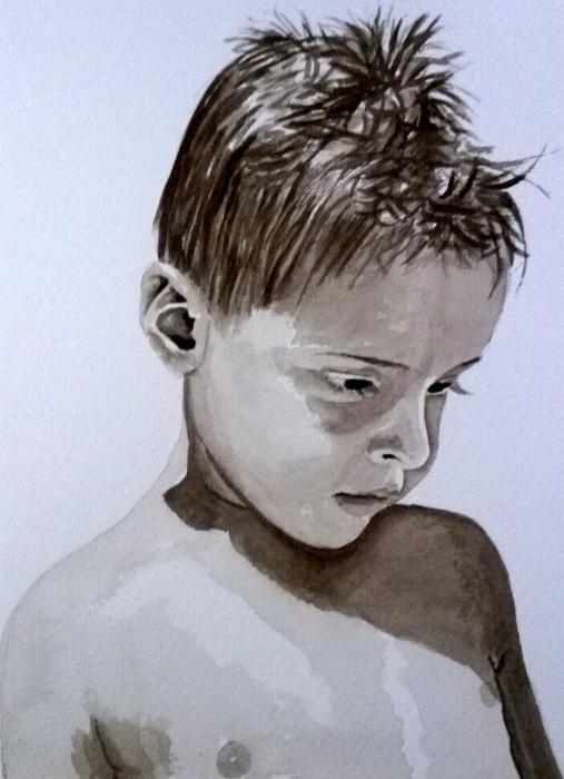 Acquarello su carta, 31 cm x 46 cm. Collezione privata