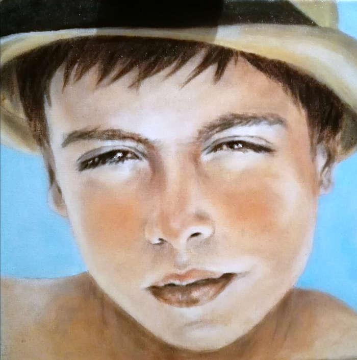 Olio su tela, 30 cm x 30 cm. Collezione privata
