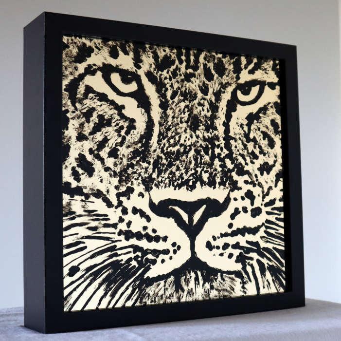 Smalti su lastra dorata specchiata, 25 cm x 25 cm